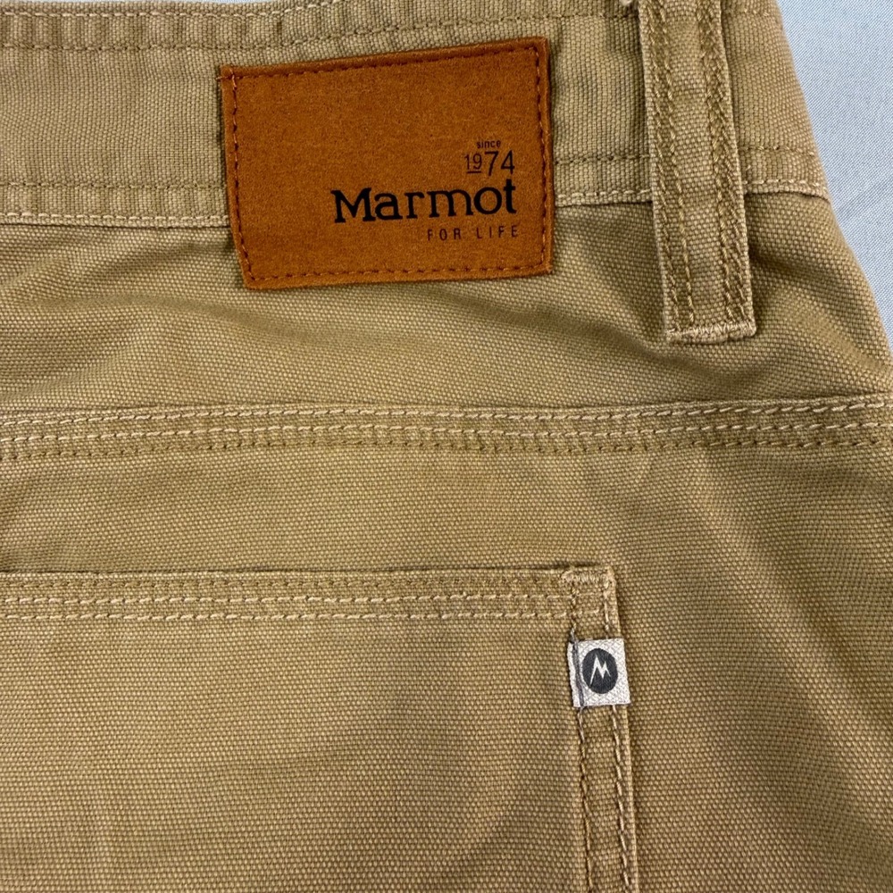 Marmot Mens Tan Canvas Work Carpenter Shorts Size 40 Brown Utility Hiking Rugged - Picture 5 of 16
